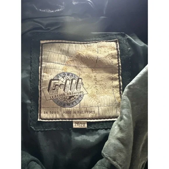 Vintage G III Suede Leather Bomber Jacket Green Size 26 / 28 - Picture 3 of 15